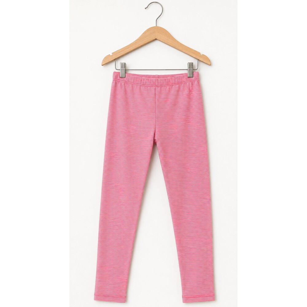 Petit Bateau Girls Pink & White Striped Cotton Leggings Sz 8 Years 126cm Morocco